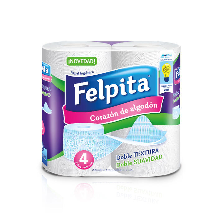 HIGIENICO FELPITA HOJA DOBLE X 4 ROLLOS - 20 M - EXTRA BLANCO