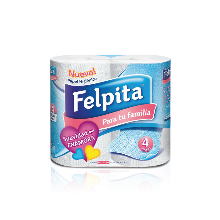 HIGIENICO FELPITA SIMPLE HOJA X 4 ROLLOS - 30 M - EXTRA BLANCO