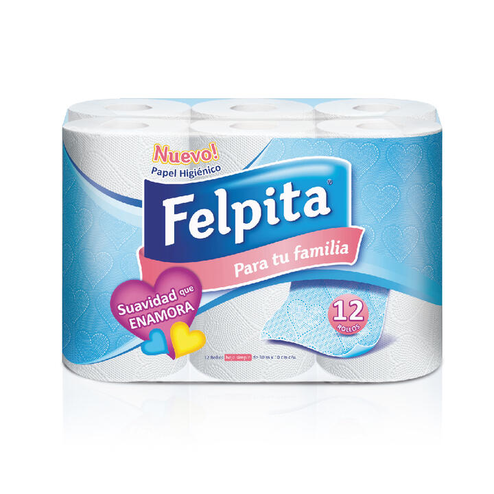 HIGIENICO FELPITA HOJA SIMPLE X 12 ROLLOS - 30 M - EXTRA BLANCO