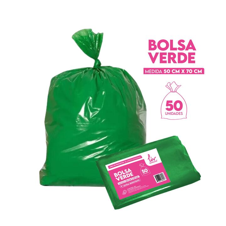 BOLSA RESIDUOS LIV VERDE - 50x70 CM / 50 U.