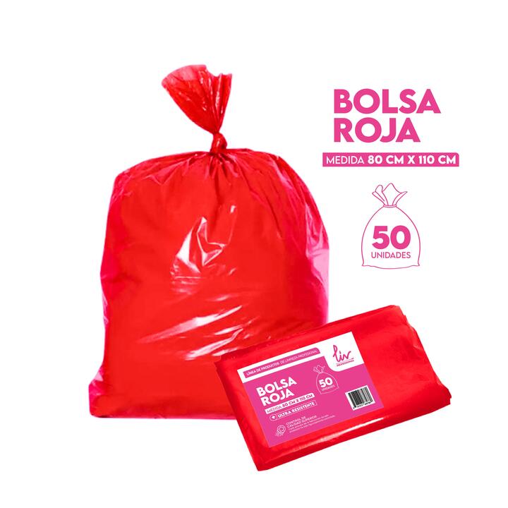 BOLSA RESIDUOS LIV ROJA  - 80x110 CM / 50 U.