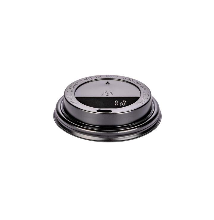 TAPA VASO DE POLIPAPEL NEGRA 8 OZ - ESTISOL X 100 U