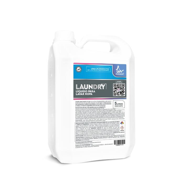 LAUNDRY JABON LIQUIDO BAJA ESPUMA PARA ROPA - 5L