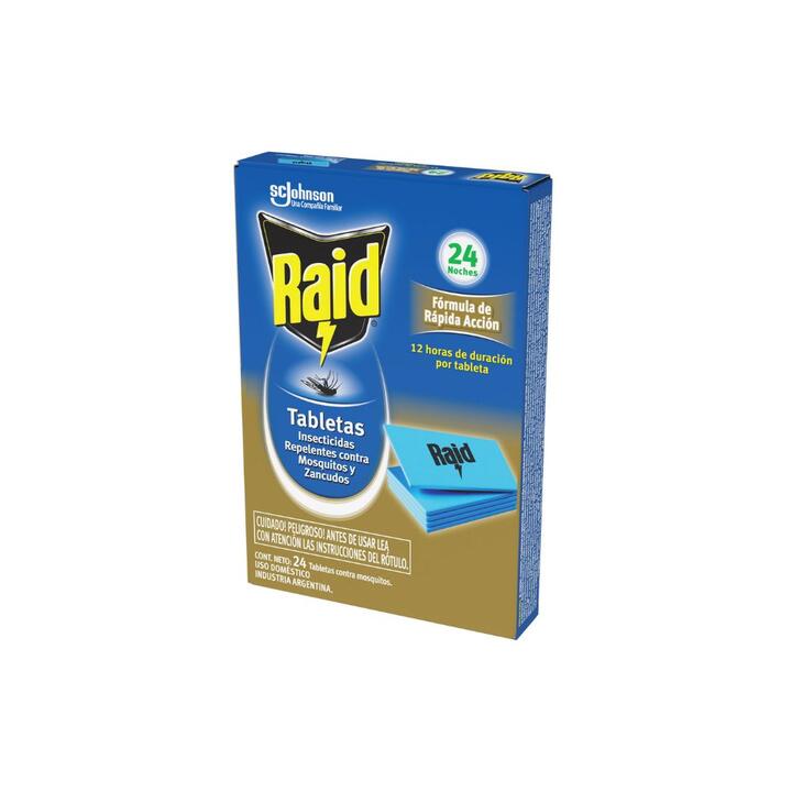 TABLETA REPELENTE DE MOSQUITOS RAID X 24 U