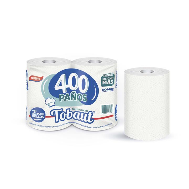 MAXI ROLLO DE COCINA TOBAUT X 2 U. - 200 PAÑOS - EXTRA BLANCO