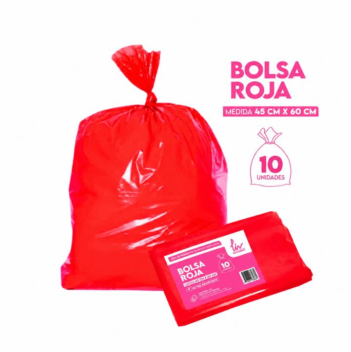 BOLSA RESIDUO ROJA  45X60 - X 10U