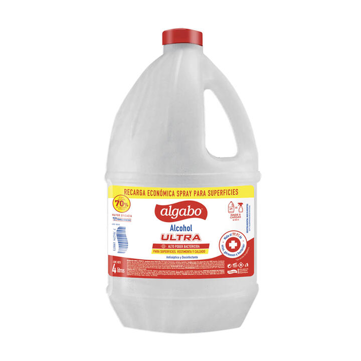 ALCOHOL PARA SUPERFICIES ULTRA 70% ALGABO - 4 L.